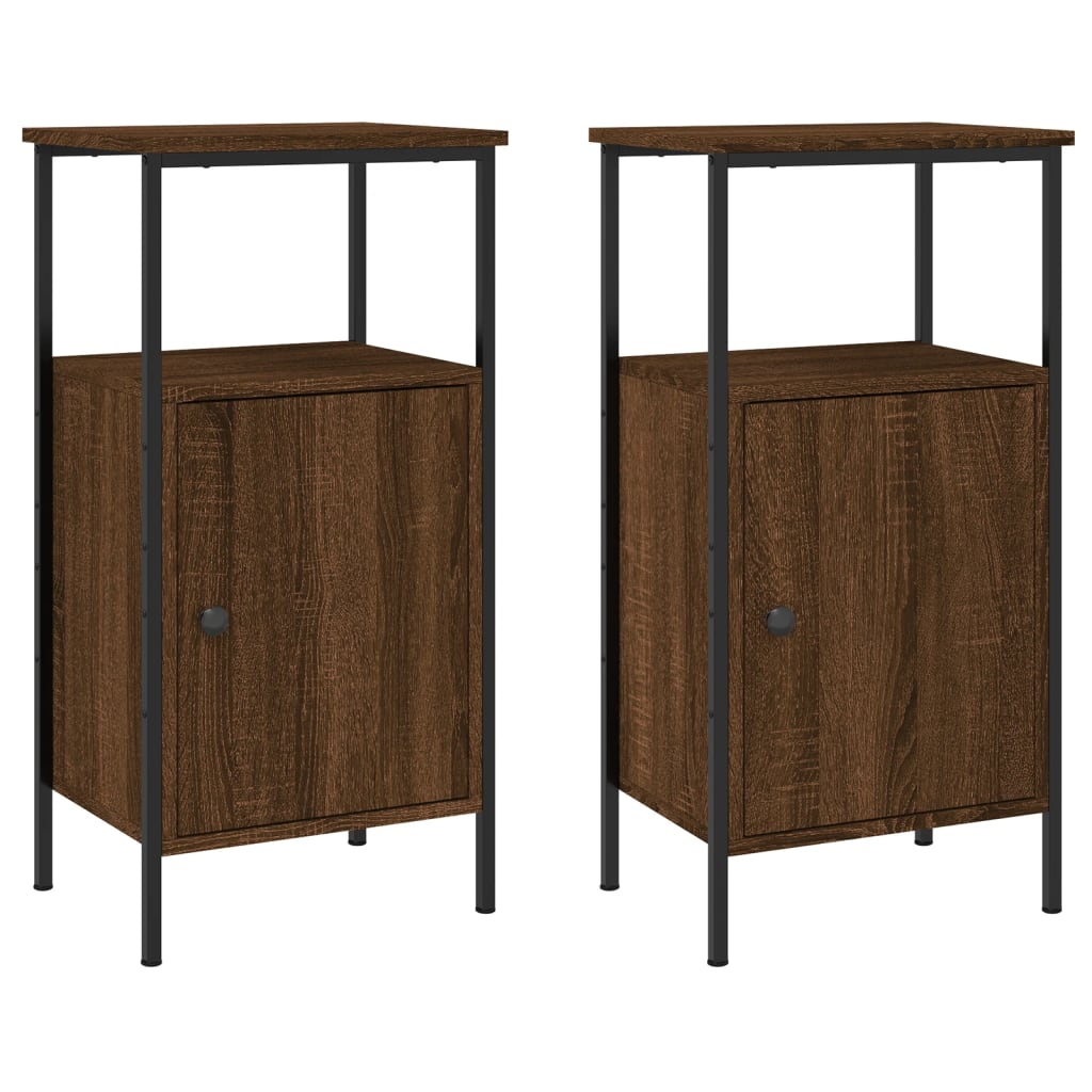 Tables de chevet 2 pcs chêne marron 41x31x80 cm bois ingénierie - XIOS