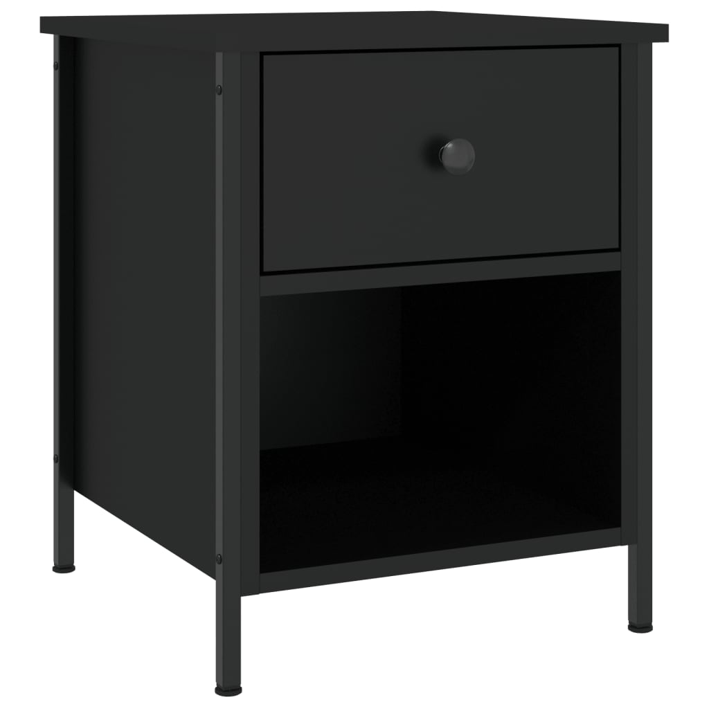 Tables de chevet 2 pcs noir 40x42x50 cm bois d’ingénierie - XIOS