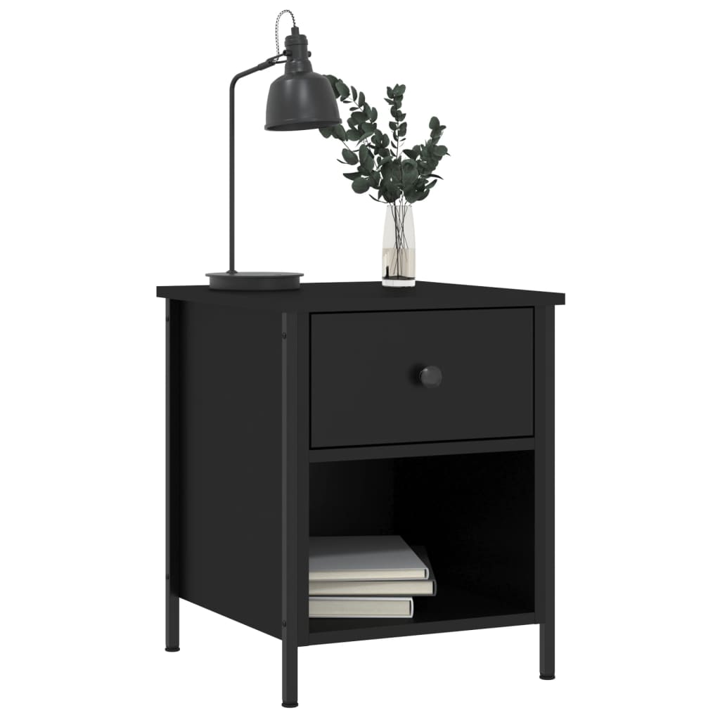 Tables de chevet 2 pcs noir 40x42x50 cm bois d’ingénierie - XIOS