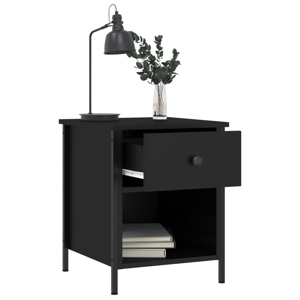 Tables de chevet 2 pcs noir 40x42x50 cm bois d’ingénierie - XIOS