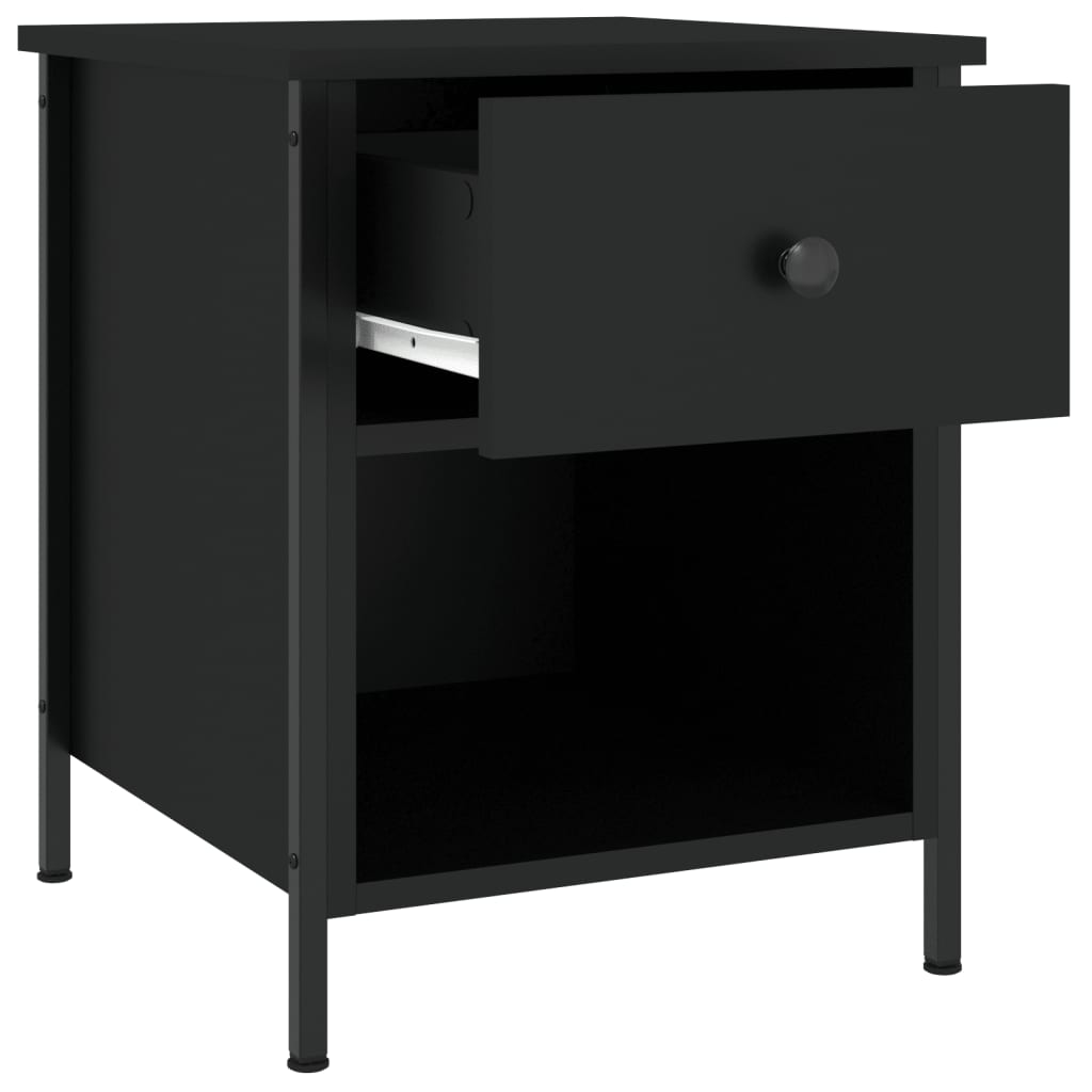Tables de chevet 2 pcs noir 40x42x50 cm bois d’ingénierie - XIOS
