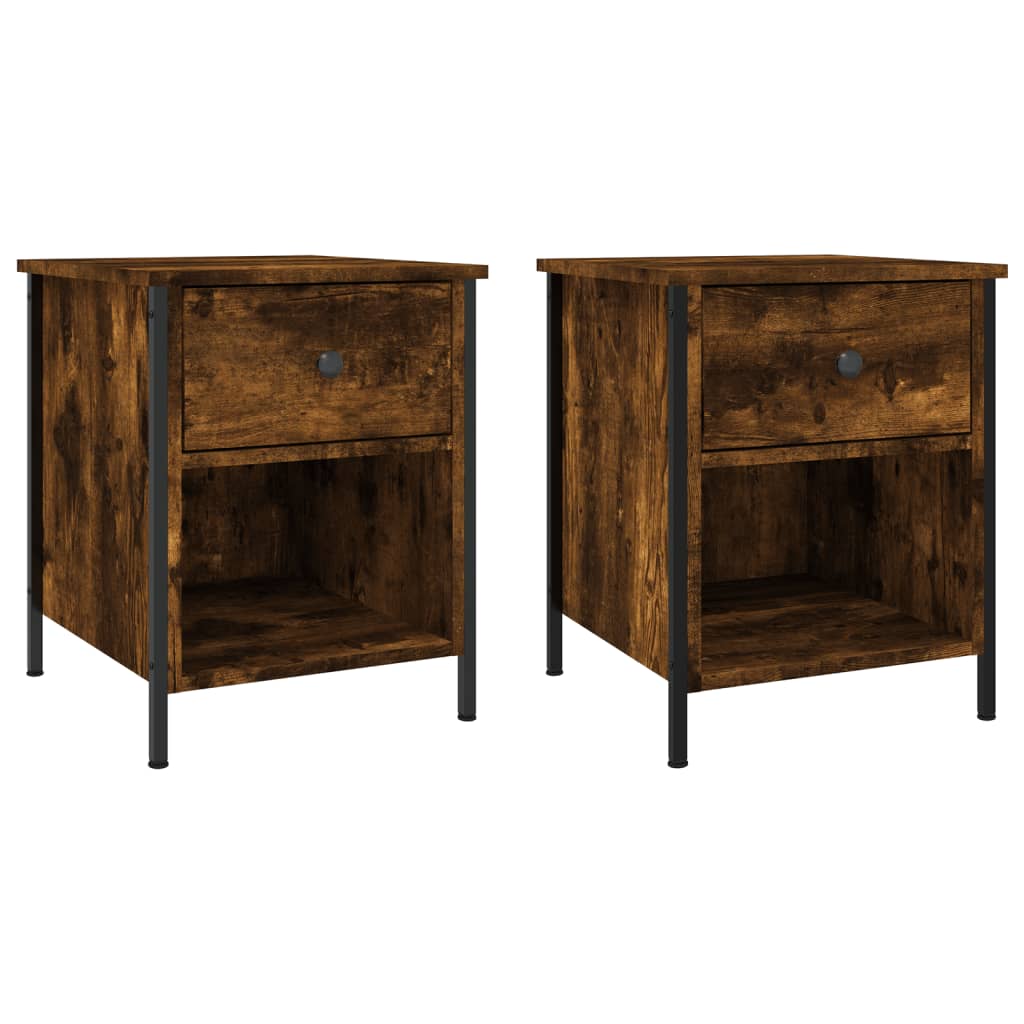 Tables de chevet 2 pcs chêne fumé 40x42x50 cm bois ingénierie - XIOS