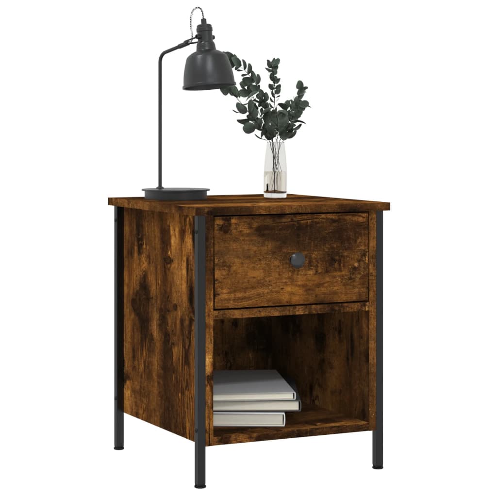 Tables de chevet 2 pcs chêne fumé 40x42x50 cm bois ingénierie - XIOS