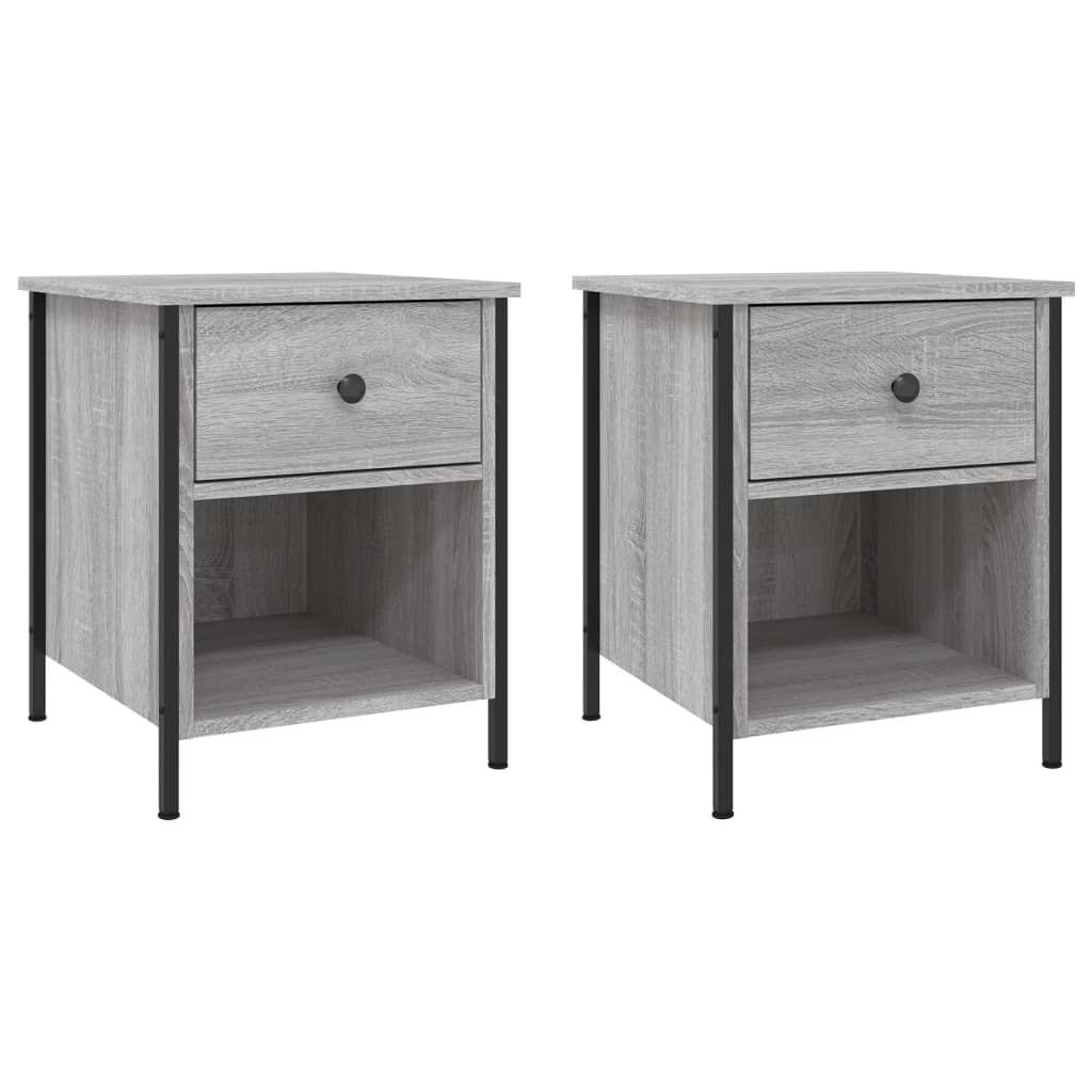 Tables de chevet 2 pcs sonoma gris 40x42x50cm bois d'ingénierie - XIOS