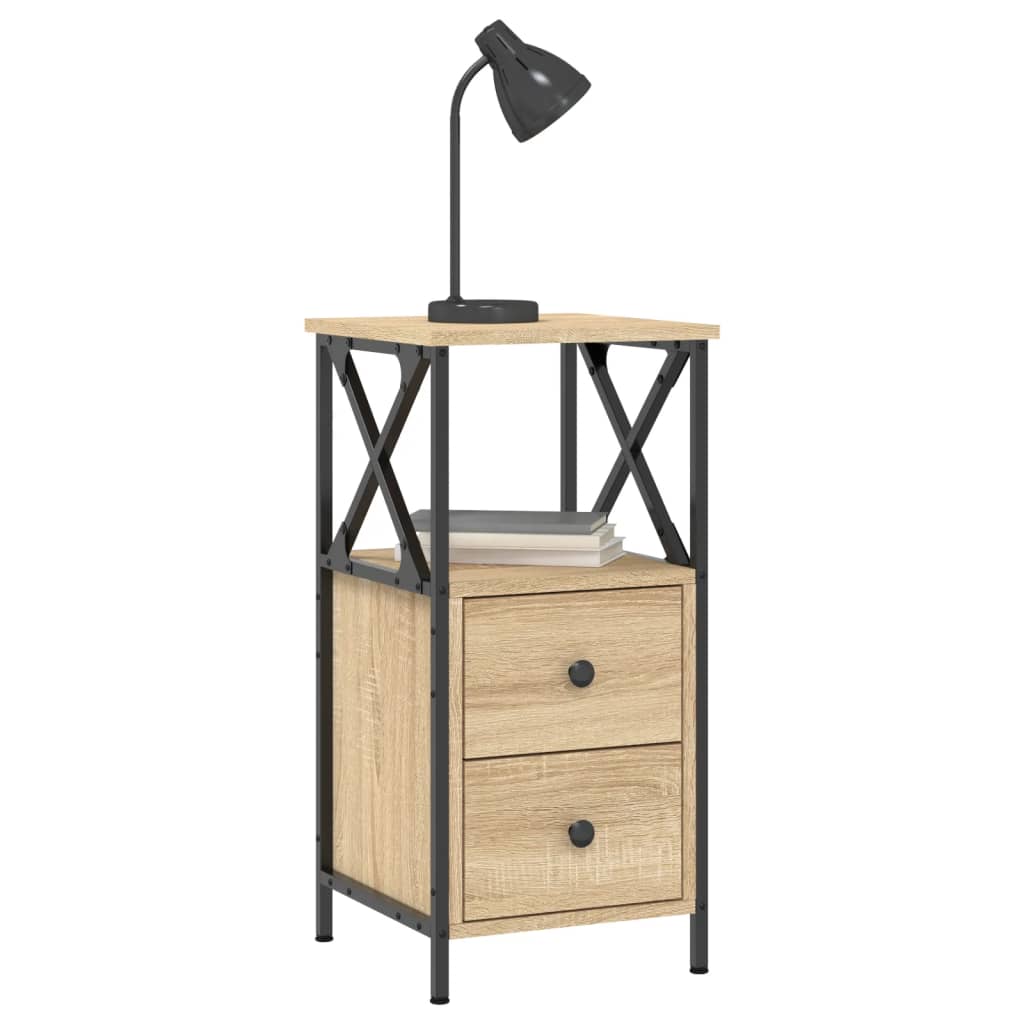 Tables de chevet 2pcs chêne sonoma 34x35,5x70cm bois ingénierie - XIOS
