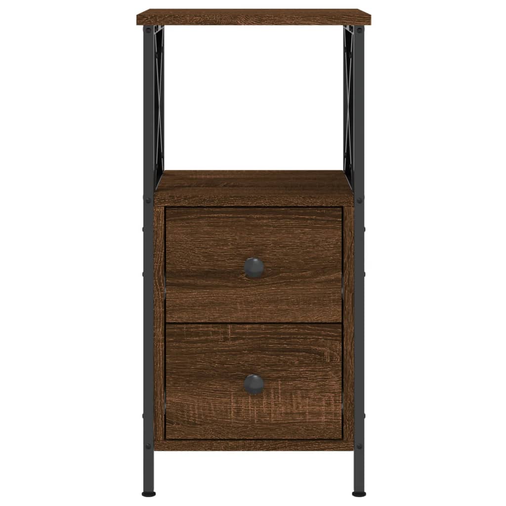 Table de chevet chêne marron 34x35,5x70 cm bois d'ingénierie - XIOS