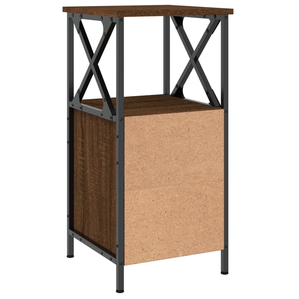 Table de chevet chêne marron 34x35,5x70 cm bois d'ingénierie - XIOS