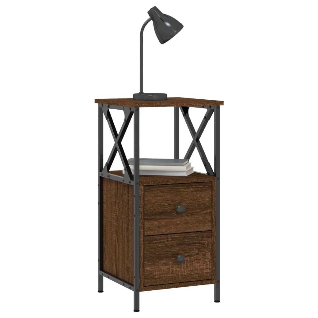 Tables de chevet 2pcs chêne marron 34x35,5x70cm bois ingénierie - XIOS
