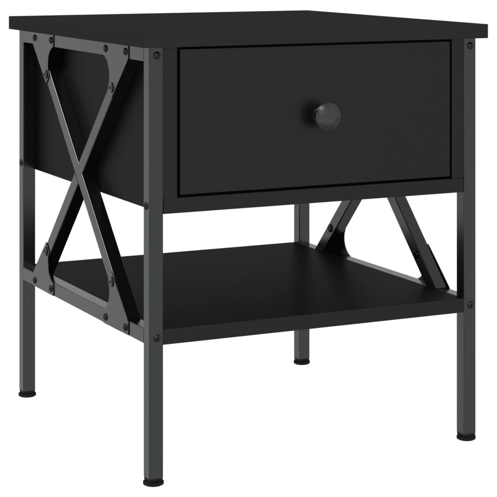 Table de chevet noir 40x42x45 cm bois d’ingénierie - XIOS
