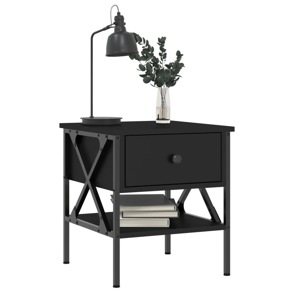 Tables de chevet 2 pcs noir 40x42x45 cm bois d’ingénierie - XIOS
