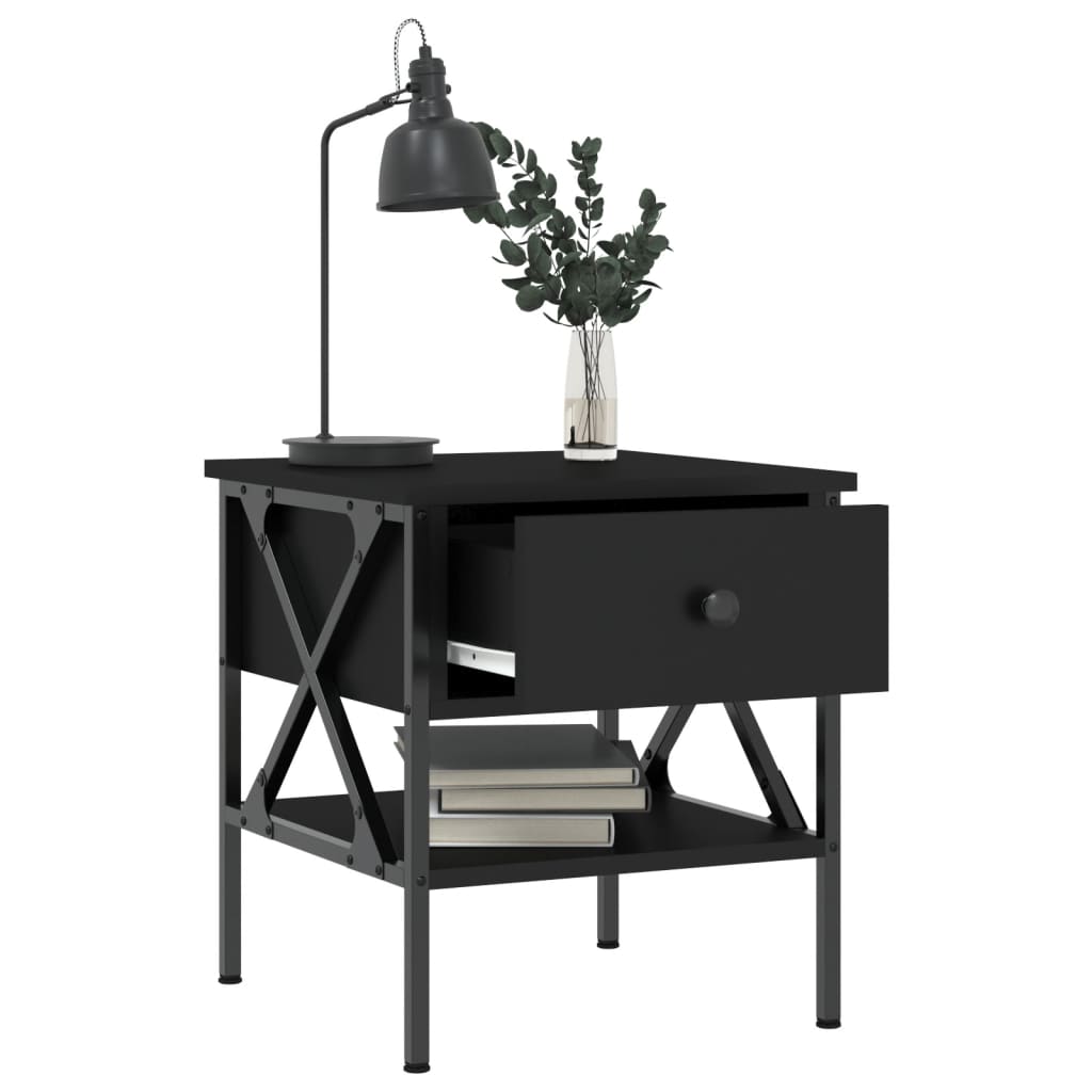 Tables de chevet 2 pcs noir 40x42x45 cm bois d’ingénierie - XIOS