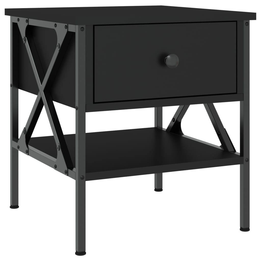 Tables de chevet 2 pcs noir 40x42x45 cm bois d’ingénierie - XIOS