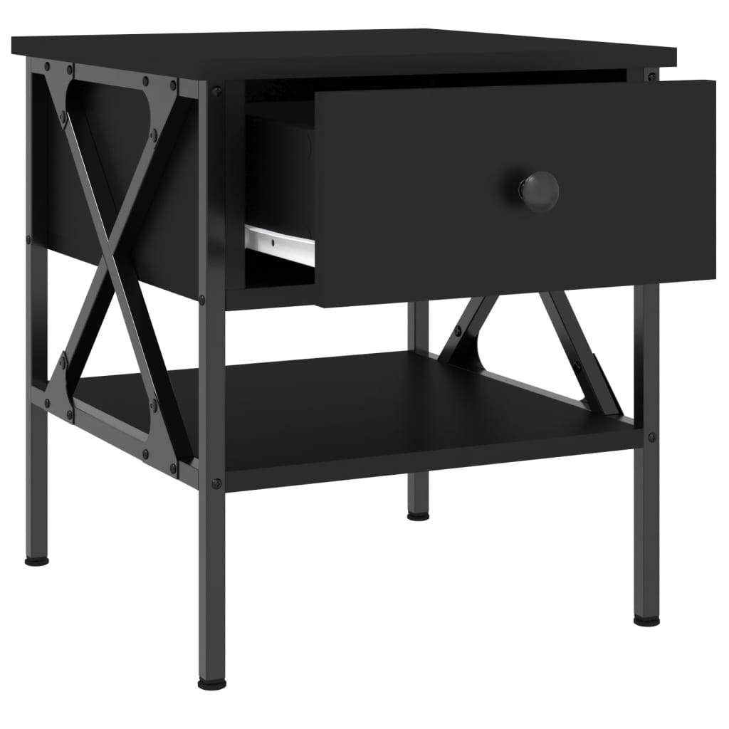 Tables de chevet 2 pcs noir 40x42x45 cm bois d’ingénierie - XIOS