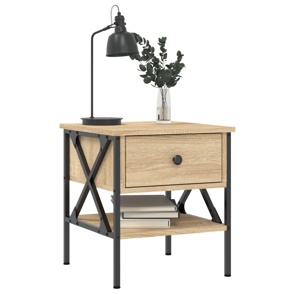 Table de chevet chêne sonoma 40x42x45 cm bois d'ingénierie - XIOS