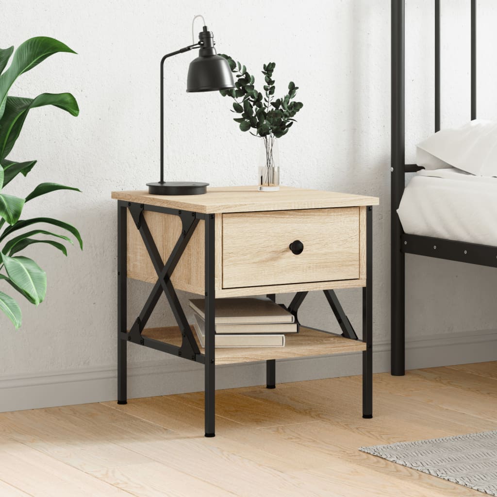 Table de chevet chêne sonoma 40x42x45 cm bois d'ingénierie - XIOS