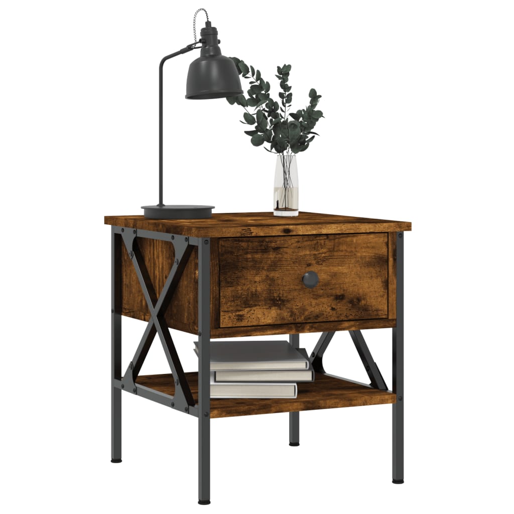 Tables de chevet 2 pcs chêne fumé 40x42x45 cm bois d’ingénierie - XIOS