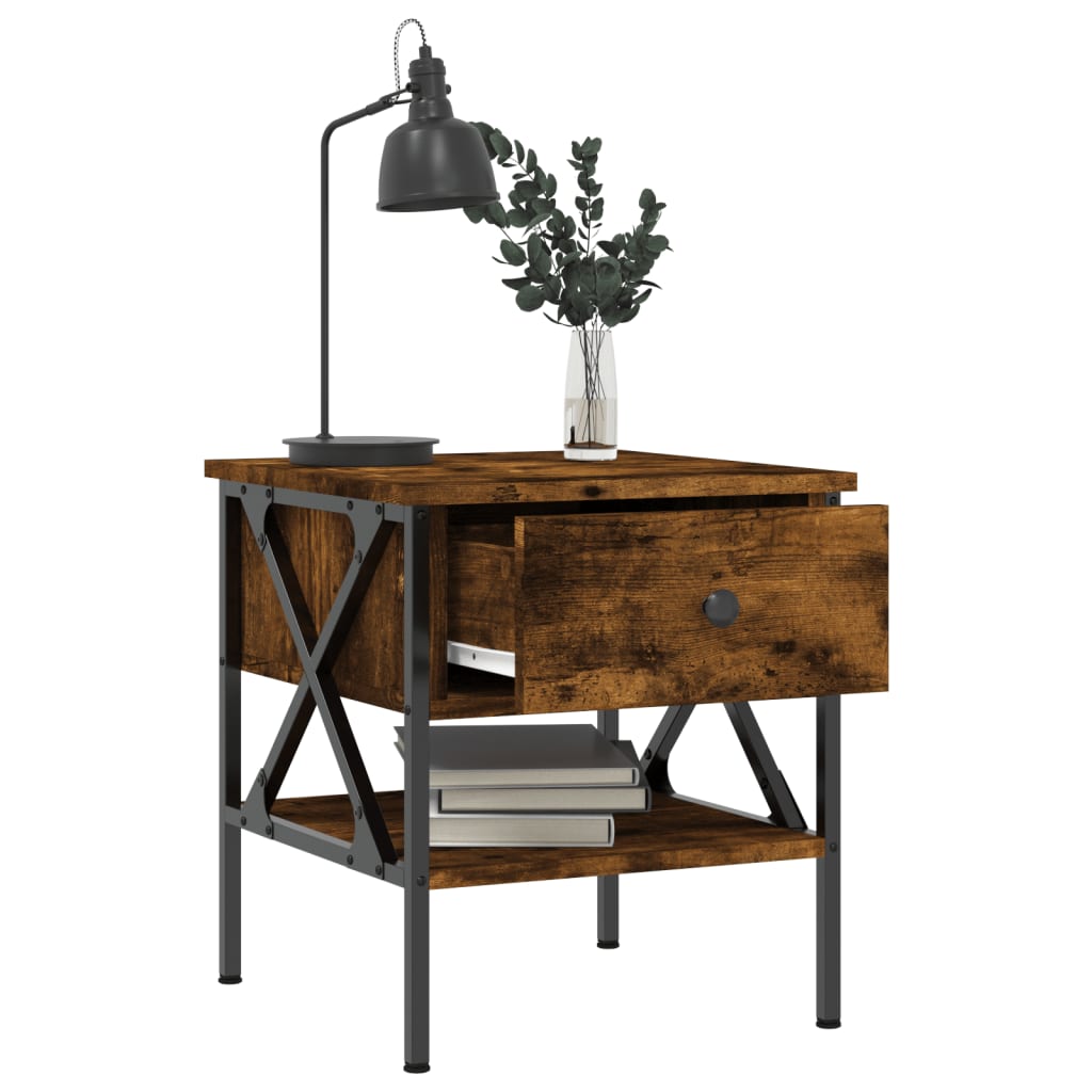 Tables de chevet 2 pcs chêne fumé 40x42x45 cm bois d’ingénierie - XIOS