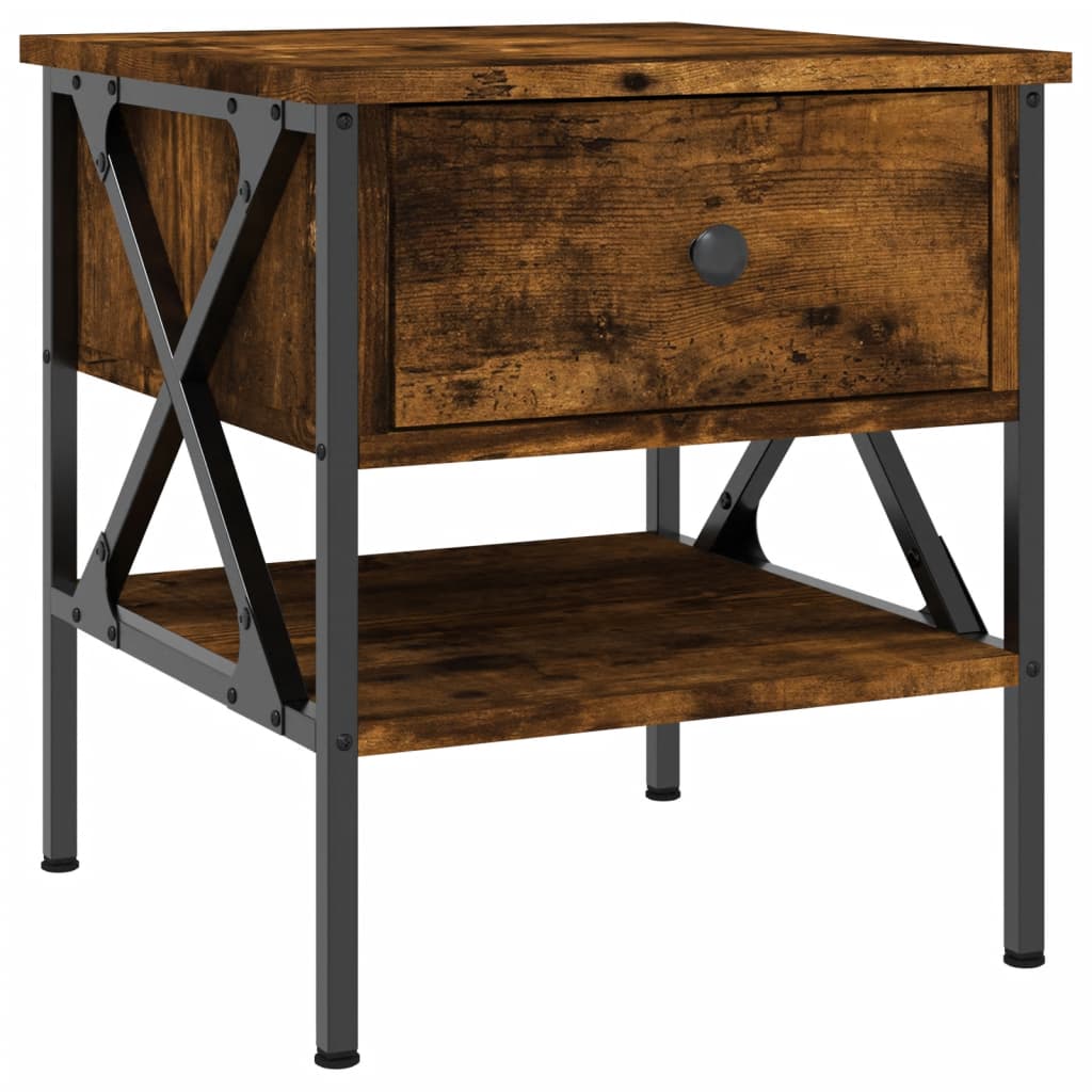 Tables de chevet 2 pcs chêne fumé 40x42x45 cm bois d’ingénierie - XIOS