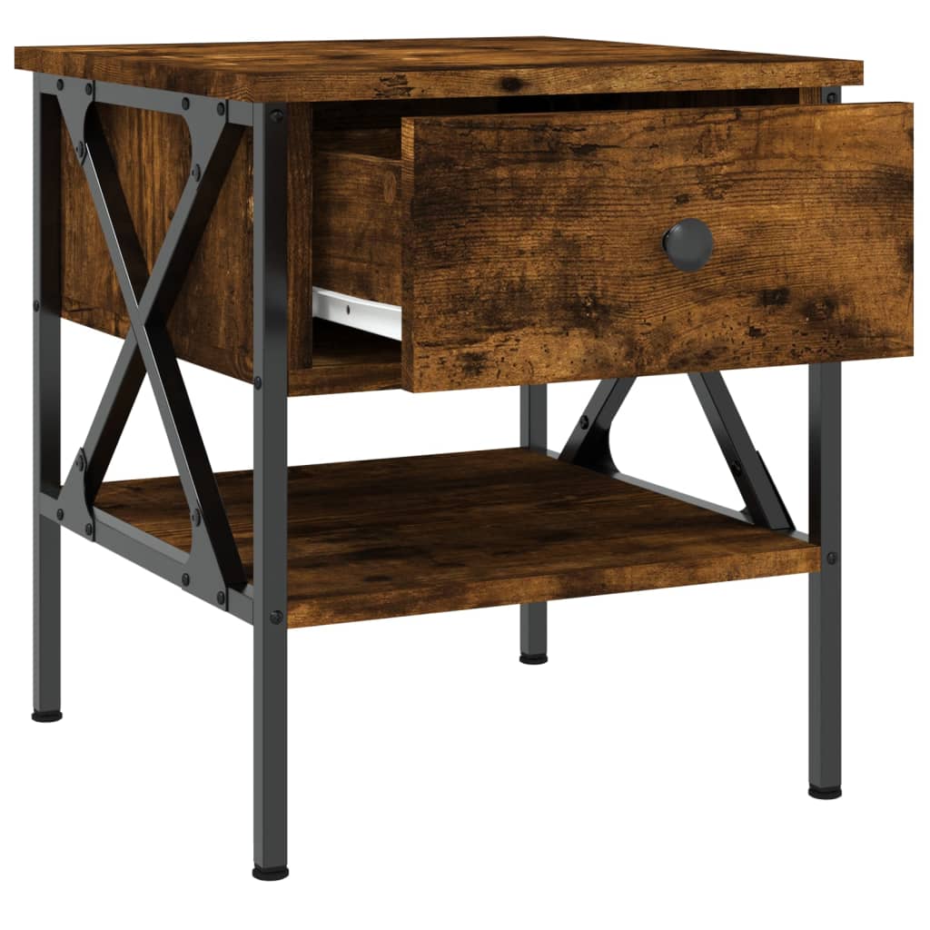 Tables de chevet 2 pcs chêne fumé 40x42x45 cm bois d’ingénierie - XIOS