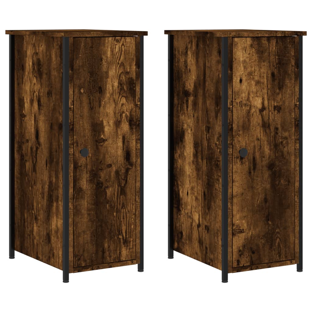 Tables de chevet 2 pcs chêne fumé 32x42x80 cm bois d'ingénierie - XIOS