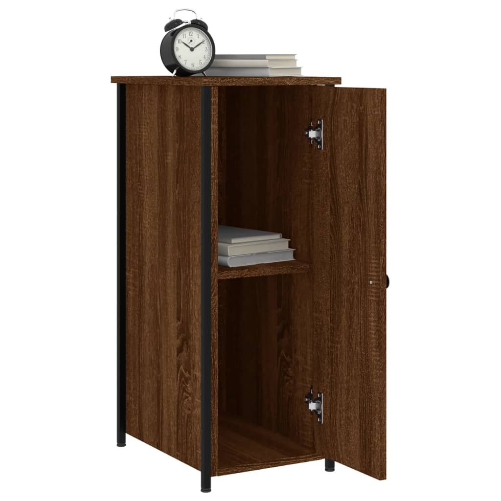 Table de chevet chêne marron 32x42x80 cm bois d'ingénierie - XIOS