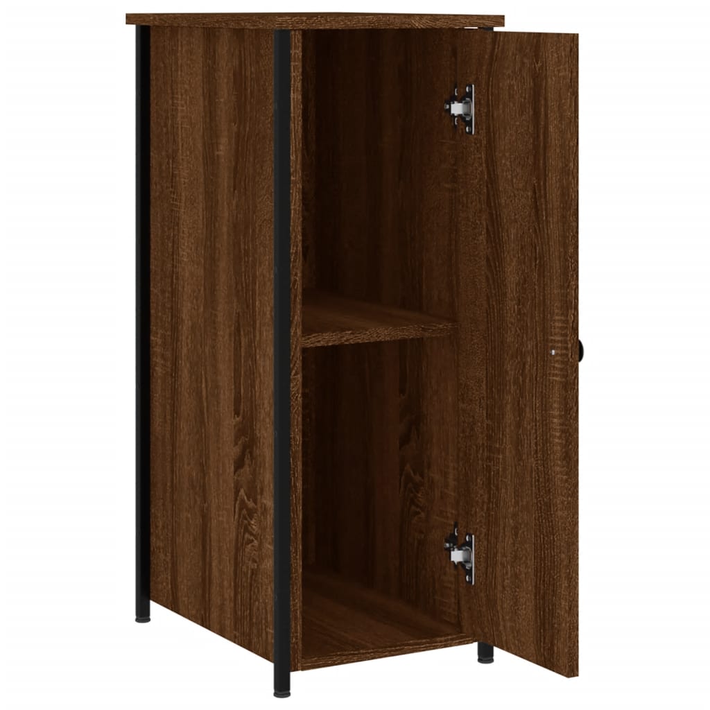 Table de chevet chêne marron 32x42x80 cm bois d'ingénierie - XIOS
