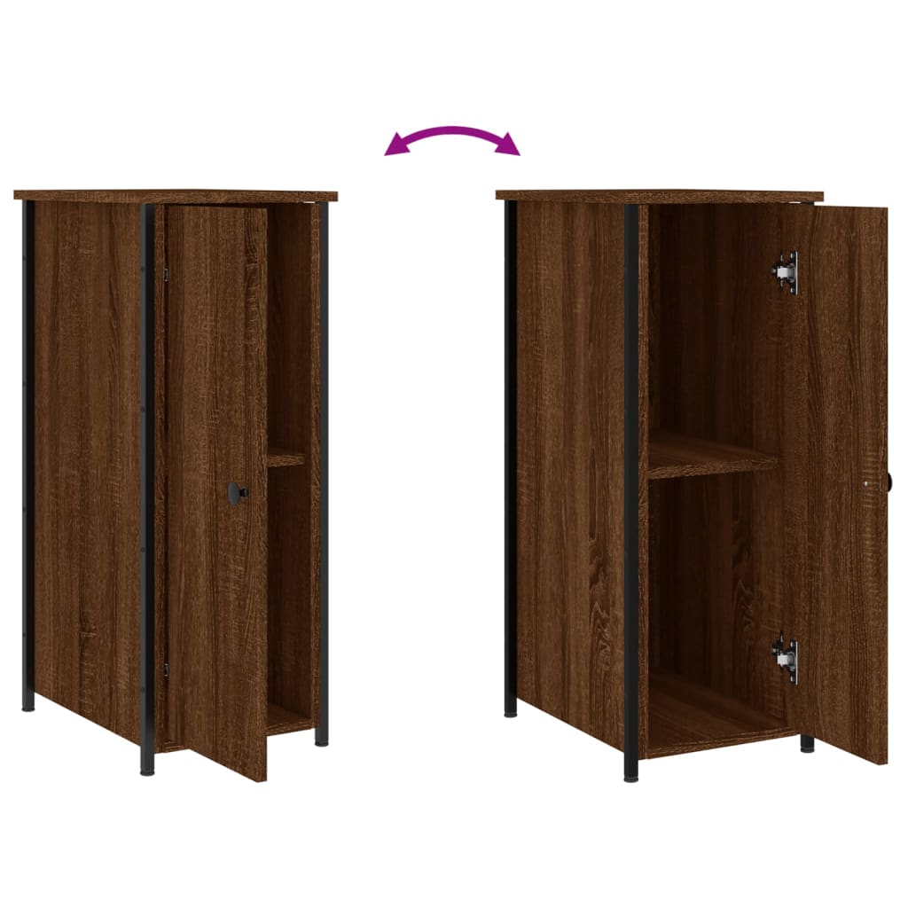 Table de chevet chêne marron 32x42x80 cm bois d'ingénierie - XIOS