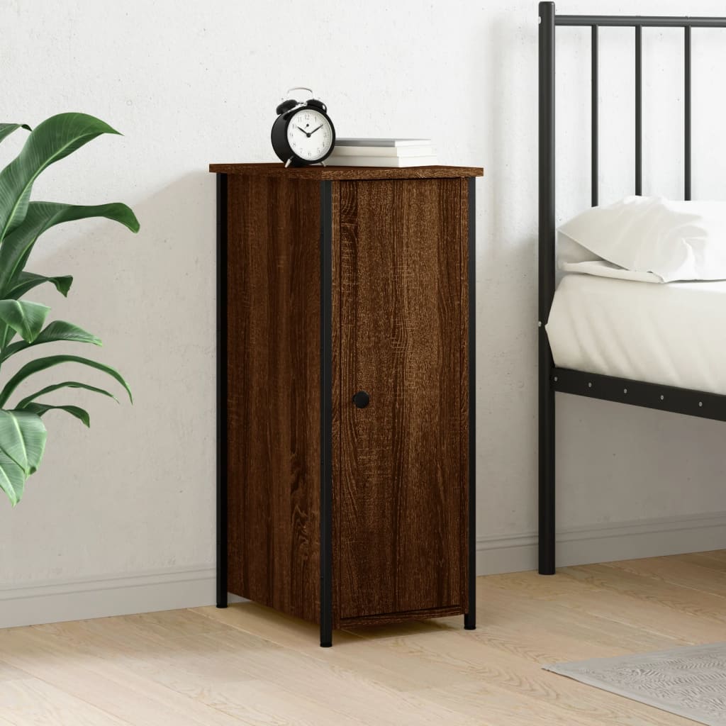 Table de chevet chêne marron 32x42x80 cm bois d'ingénierie - XIOS