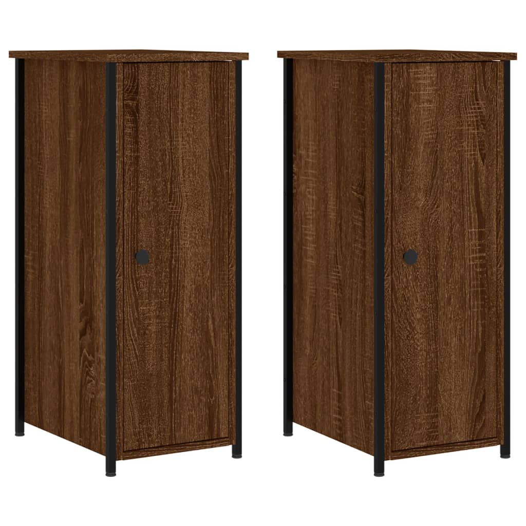 Tables de chevet 2pcs chêne marron 32x42x80cm bois d'ingénierie - XIOS