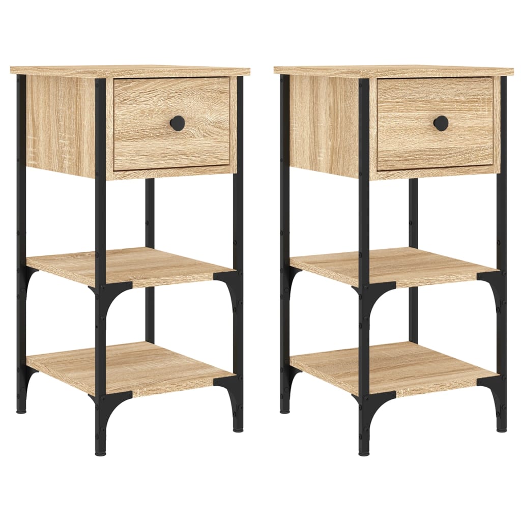 Tables de chevet 2 pcs chêne sonoma 34x36x70 cm bois ingénierie - XIOS