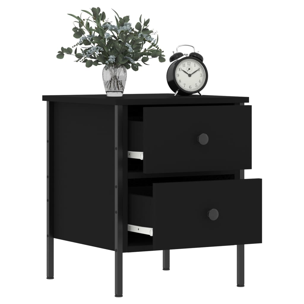 Table de chevet noir 40x42x50 cm bois d’ingénierie - XIOS