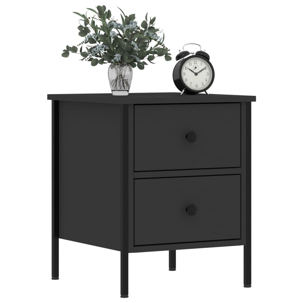 Tables de chevet 2 pcs noir 40x42x50 cm bois d’ingénierie - XIOS