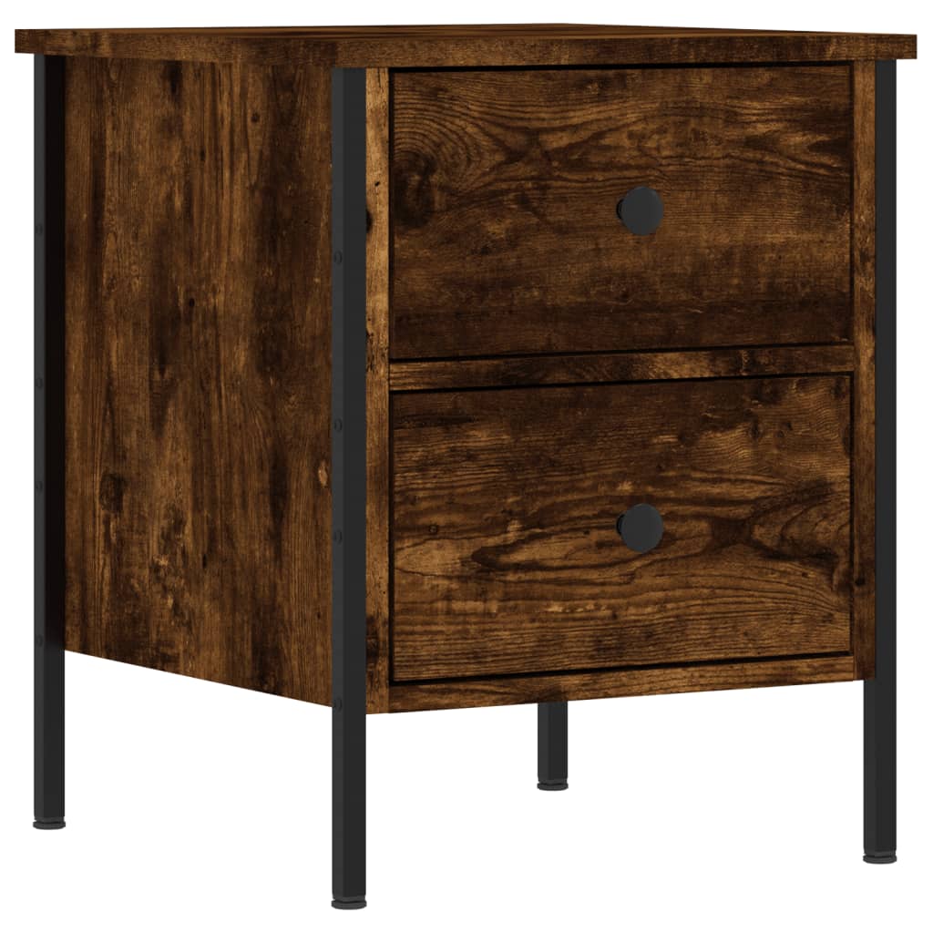 Table de chevet chêne fumé 40x42x50 cm bois d'ingénierie - XIOS