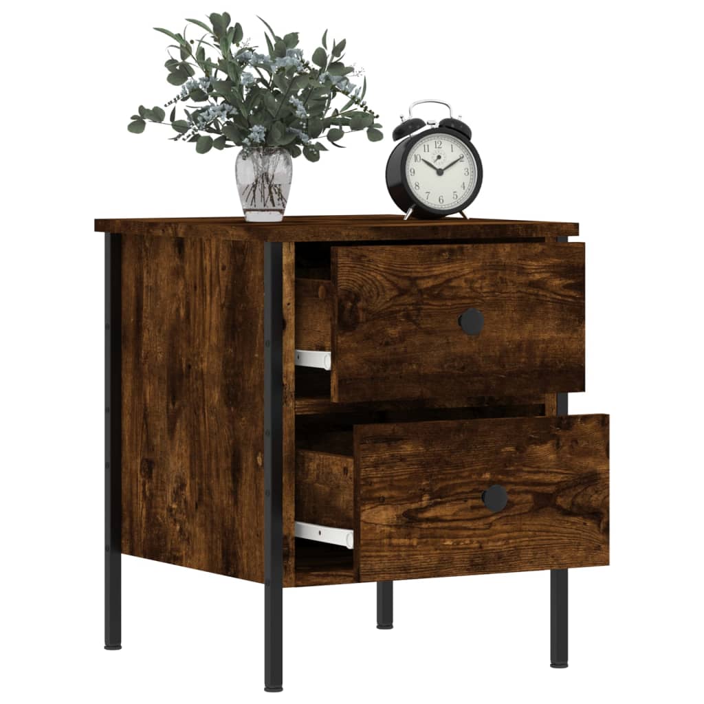 Table de chevet chêne fumé 40x42x50 cm bois d'ingénierie - XIOS