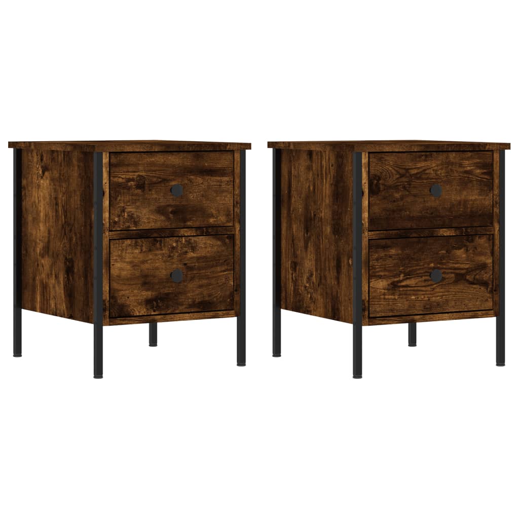 Tables de chevet 2 pcs chêne fumé 40x42x50 cm bois ingénierie - XIOS