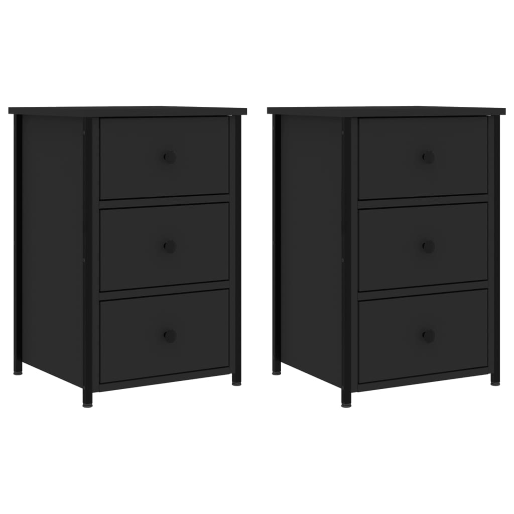 Tables de chevet 2 pcs noir 40x36x60 cm bois d’ingénierie - XIOS