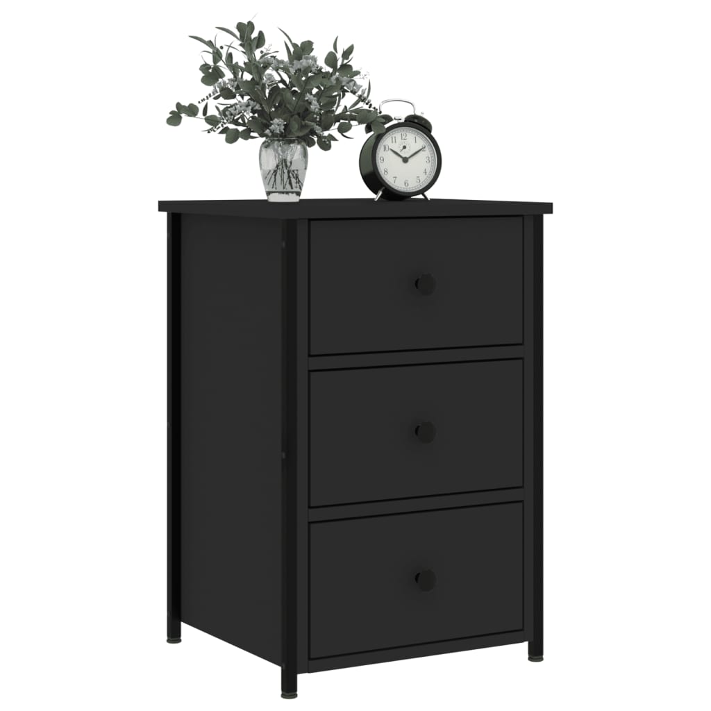 Tables de chevet 2 pcs noir 40x36x60 cm bois d’ingénierie - XIOS