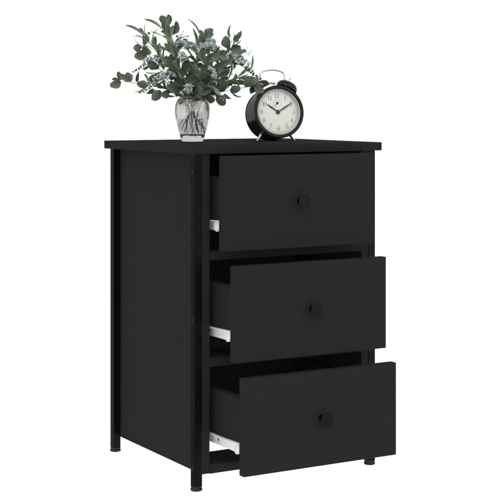 Tables de chevet 2 pcs noir 40x36x60 cm bois d’ingénierie - XIOS