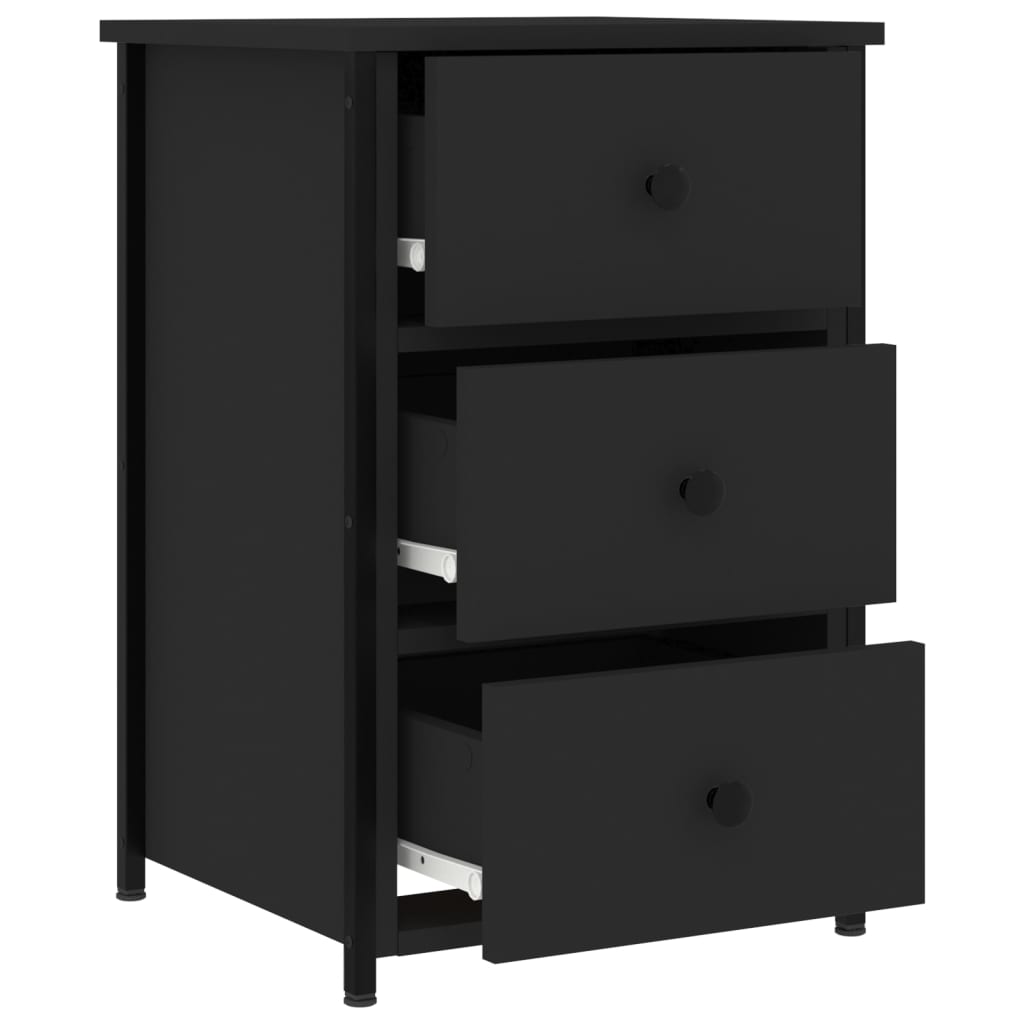 Tables de chevet 2 pcs noir 40x36x60 cm bois d’ingénierie - XIOS