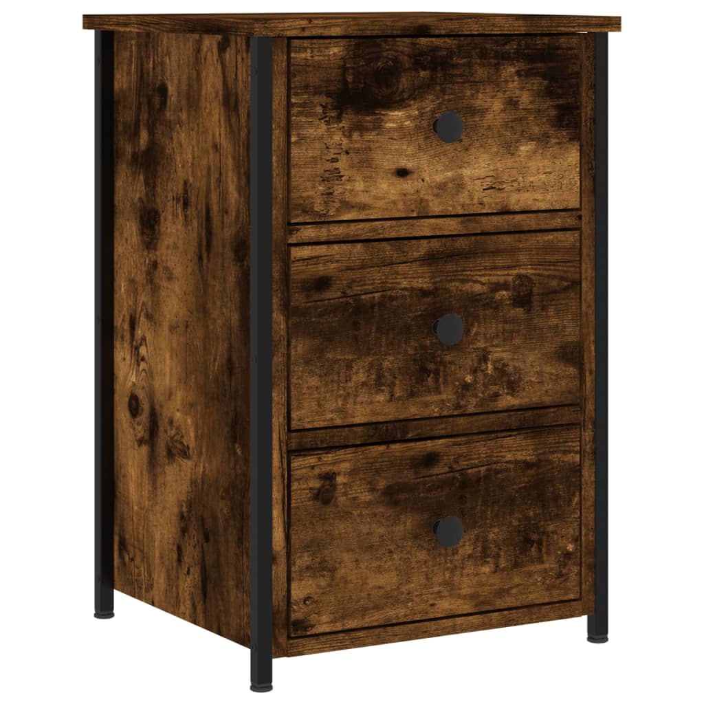 Table de chevet chêne fumé 40x36x60 cm bois d'ingénierie - XIOS