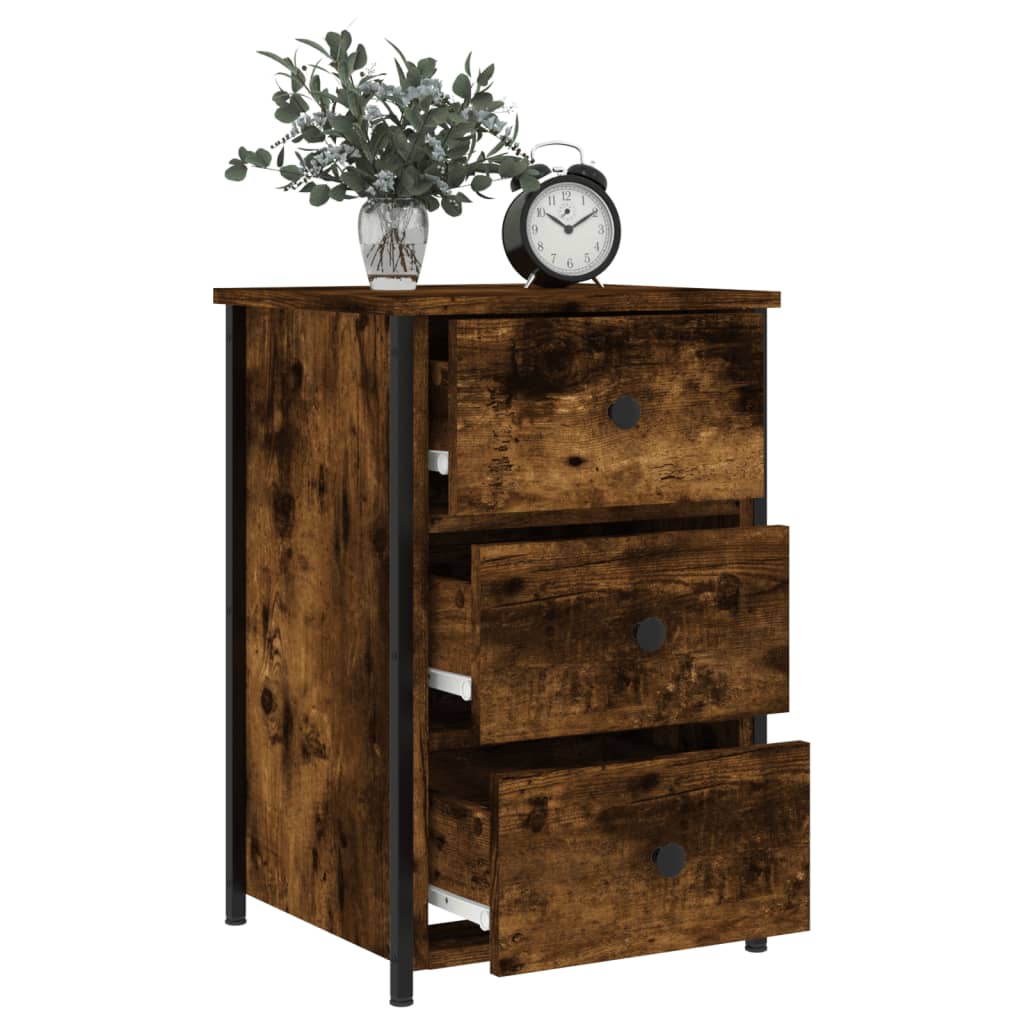 Tables de chevet 2 pcs chêne fumé 40x36x60 cm bois d’ingénierie - XIOS