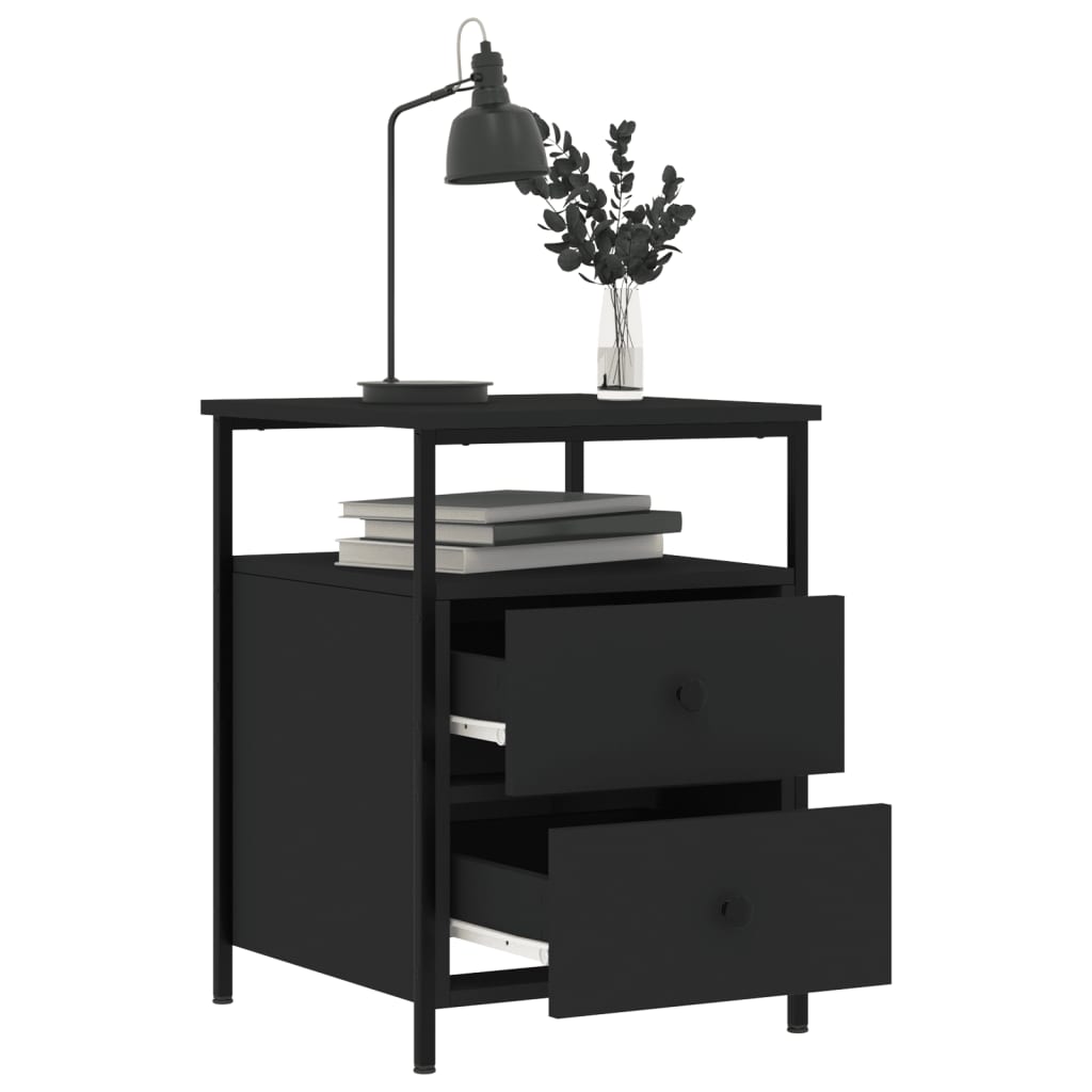 Table de chevet noir 44x45x60 cm bois d’ingénierie - XIOS