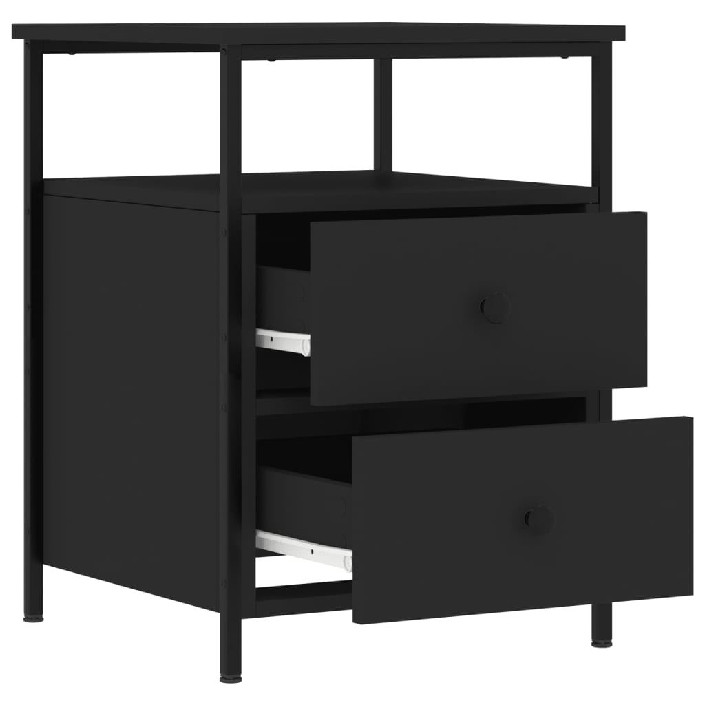 Table de chevet noir 44x45x60 cm bois d’ingénierie - XIOS