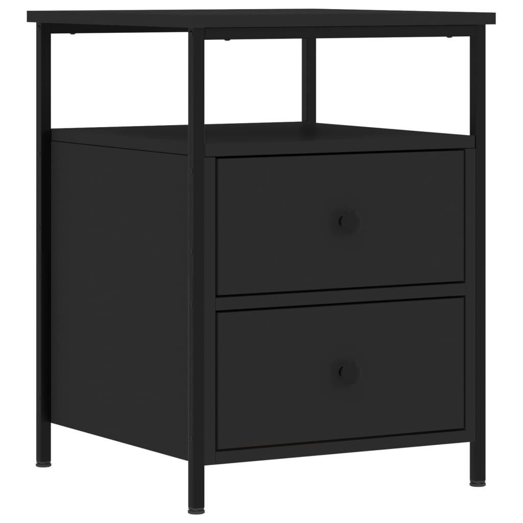 Tables de chevet 2 pcs noir 44x45x60 cm bois d’ingénierie - XIOS