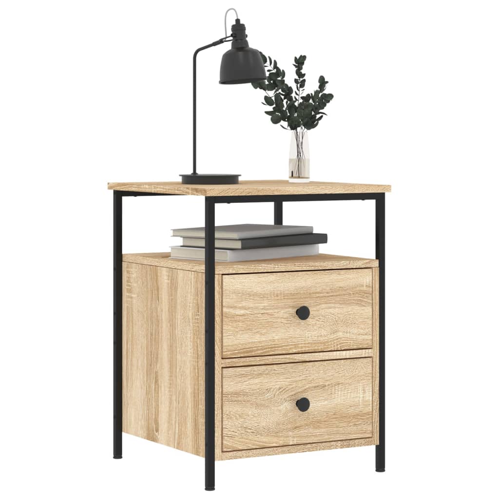Tables de chevet 2pcs chêne sonoma 44x45x60cm bois d'ingénierie - XIOS