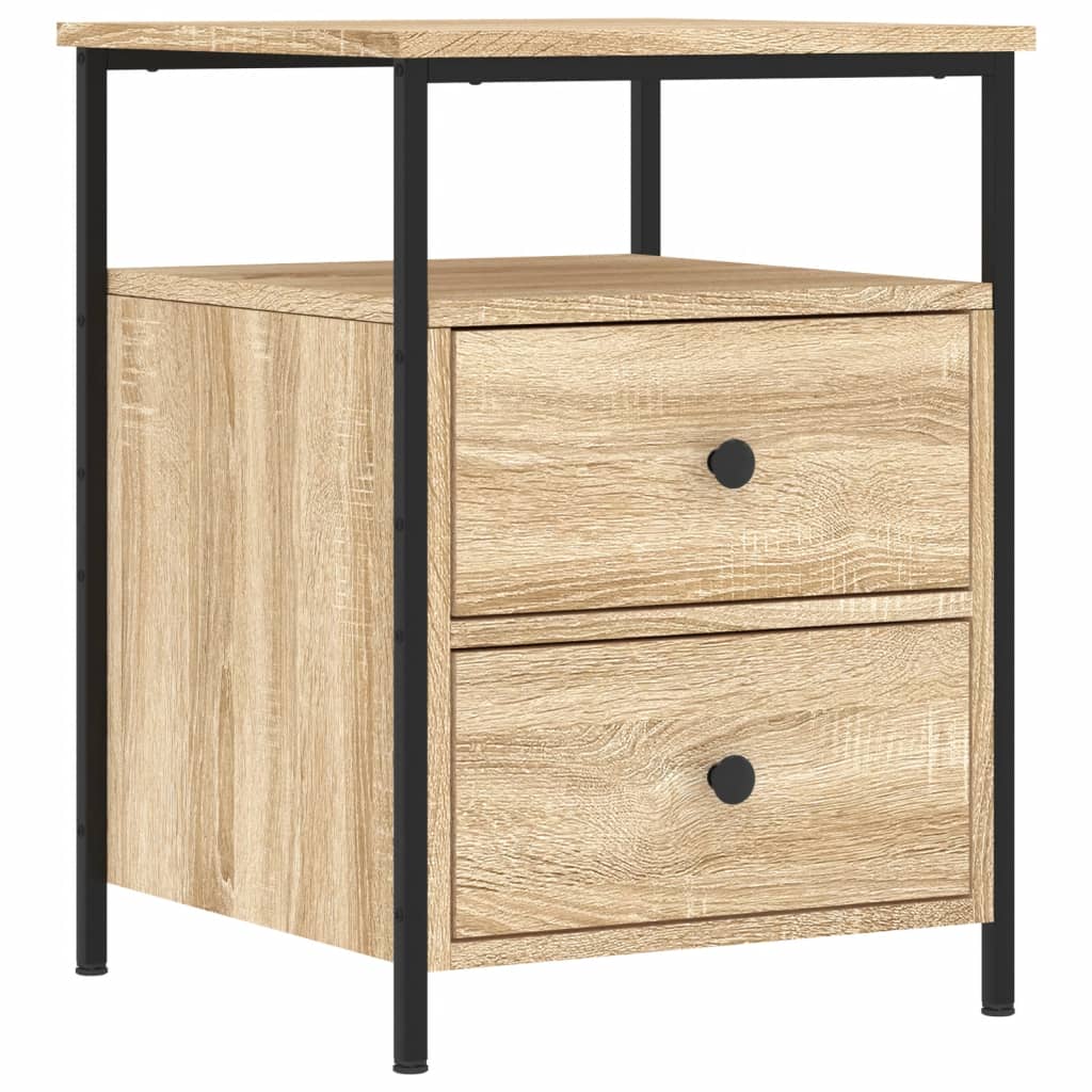 Tables de chevet 2pcs chêne sonoma 44x45x60cm bois d'ingénierie - XIOS