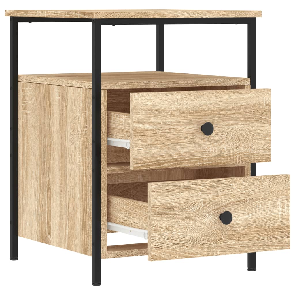 Tables de chevet 2pcs chêne sonoma 44x45x60cm bois d'ingénierie - XIOS