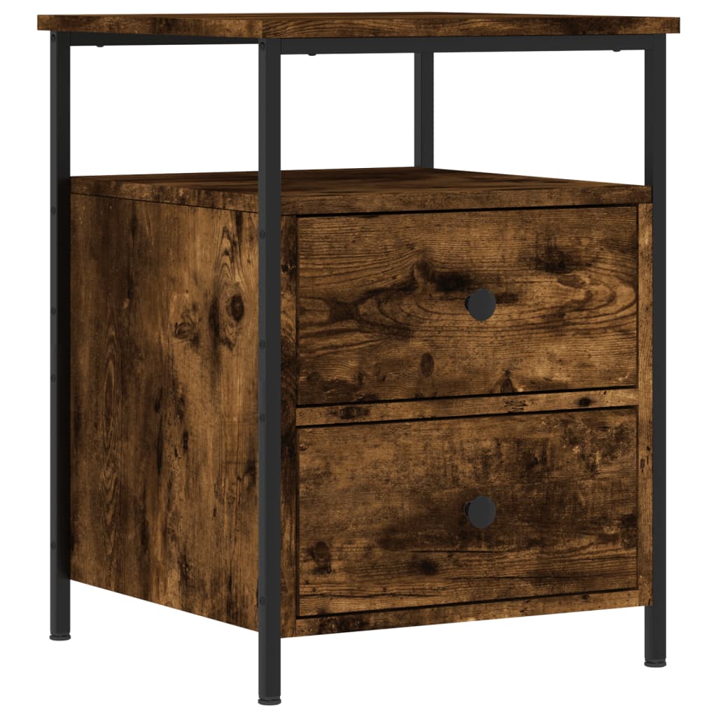 Table de chevet chêne fumé 44x45x60 cm bois d'ingénierie - XIOS