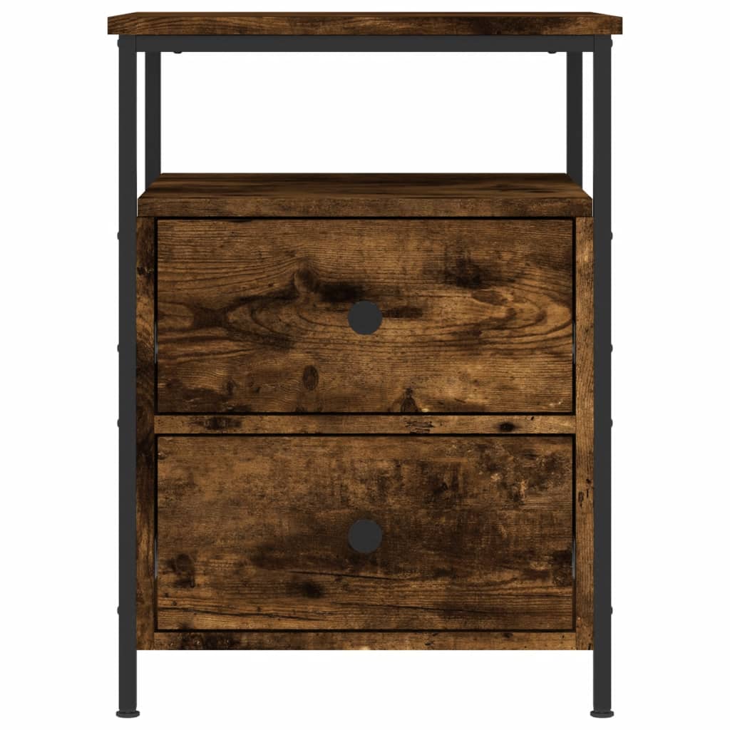 Table de chevet chêne fumé 44x45x60 cm bois d'ingénierie - XIOS