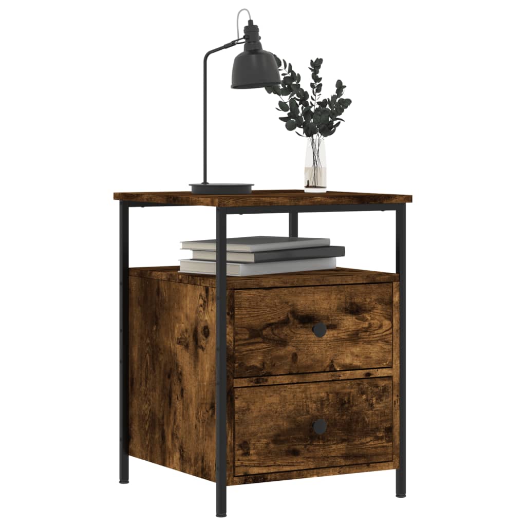 Tables de chevet 2 pcs chêne fumé 44x45x60 cm bois ingénierie - XIOS